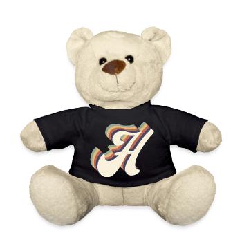 letter H - Teddy Bear - black - Front