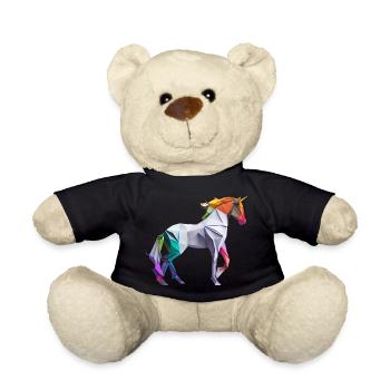 Origami Geometrie Pferd bunt modern arty - Teddy - Schwarz - Vorne