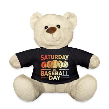 Lustiger Baseballer Spruch - Teddy - Schwarz - Vorne