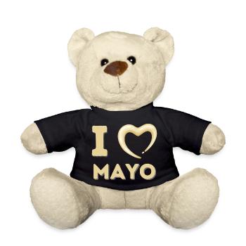 I LOVE MAYO | Mayonnaise Fan - Teddy Bear - black - Front