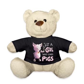 Juste une fille qui aime les cochons - Nounours - noir - Devant