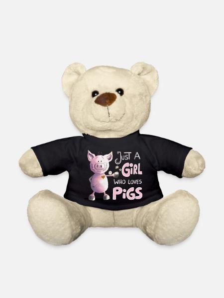 Just A Girl Who Loves Pigs - Teddy - Schwarz