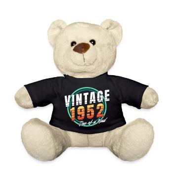 Vintage 1952 Hemd für Männer Frauen 71 Jahre alt 71. - Teddy - Schwarz - Vorne
