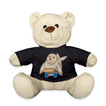 Seehund Skater Skateboard - Teddy - Schwarz - Vorne