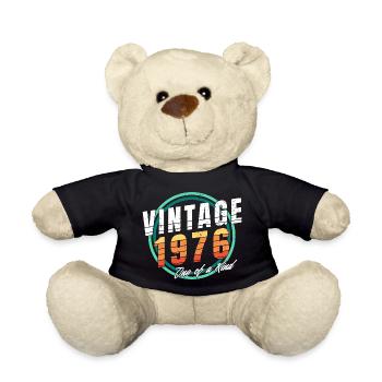 Vintage 1976 Shirt for Men Women 47 Year Old 47th - Teddy Bear - black - Front