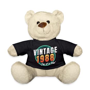 Vintage 1988 Hemd für Männer Frauen 35 Jahre alt 35. - Teddy - Schwarz - Vorne