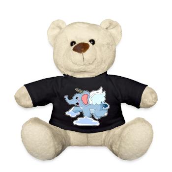 Elephant Angel Wings - Teddy Bear - black - Front