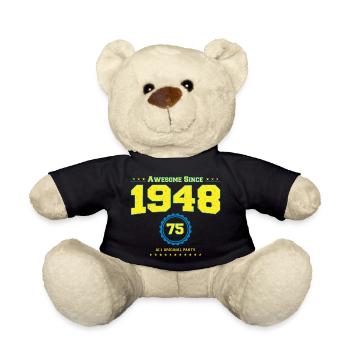 Super chemise 1948 pour hommes femmes 75 ans 75e - Nounours - noir - Devant