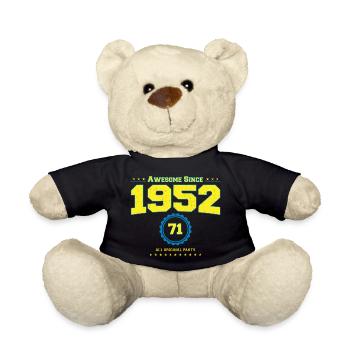 Awesome 1952 Shirt für Männer Frauen 71 Jahre alt 71. - Teddy - Schwarz - Vorne