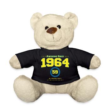 Super chemise 1964 pour hommes femmes 59 ans 59ème - Nounours - noir - Devant