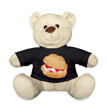 Feuilleté à la crème farci à la crème et aux fraises - Nounours - noir - Devant