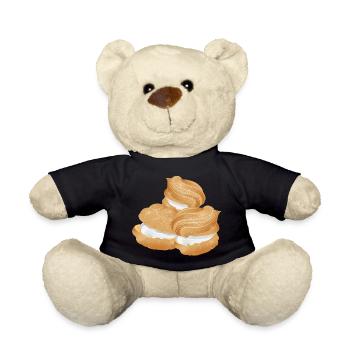 Illustration of three filled cream puffs - Teddy Bear - black - Front