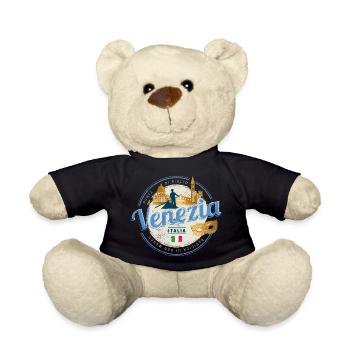 Venise Gondoliere Italie Carnaval Vintage - Nounours - noir - Devant