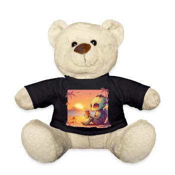 Alien trinken Bier bei Sonnenuntergang - Teddy - Schwarz - Vorne