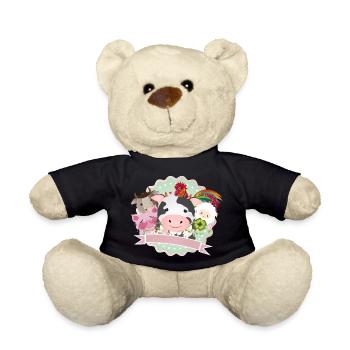 glückliche Bauernhof Tiere gemeinsam auf dem Land - Teddy - Schwarz - Vorne