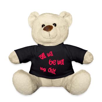 Everything will be fine, my child. The future is pink - Teddy Bear - black - Front