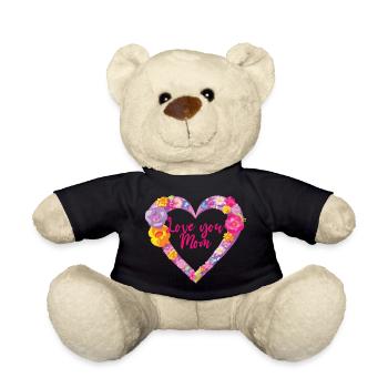 Mother's Day Gift Baby mom mom mom Love mommy - Teddy Bear - black - Front