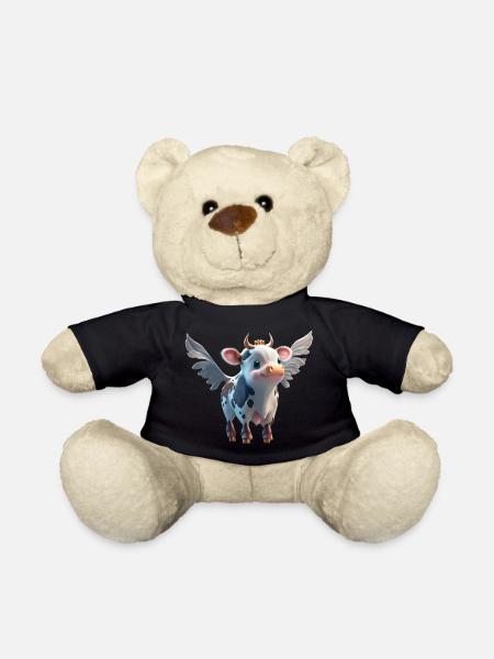 Heilige Kuh! 🐮 mit echten Engelsflügeln - Teddy - Schwarz