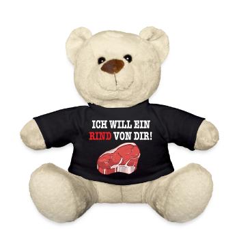 ICH WILL EIN RIND VON DIR Steak Fleisch BBQGrill - Teddy - Schwarz - Vorne