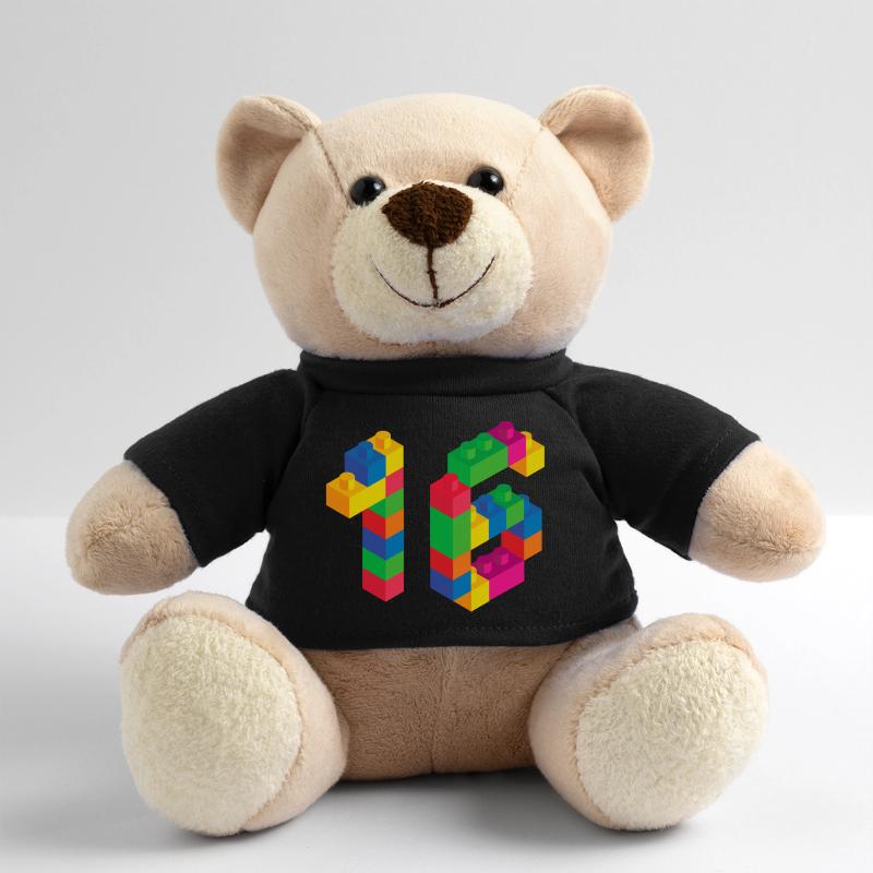 Cute Block Building 16th Birthday Gift 16 Year Teddy Bear