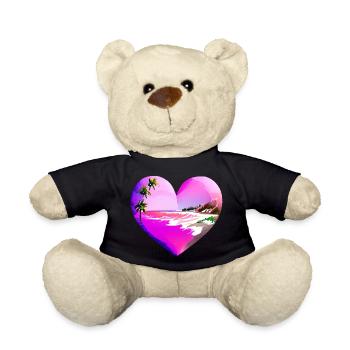 Sommerurlaub Strand Sonne Palme Insel Palmen - Teddy - Schwarz - Vorne