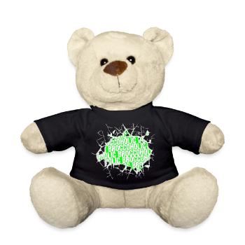vegan meal vegetarian humor fruit birthday present - Teddy Bear - black - Front