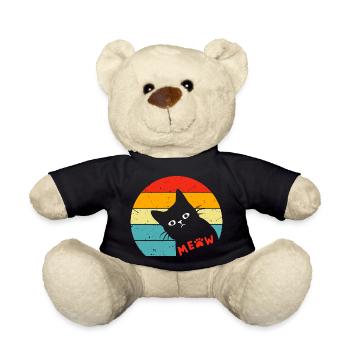 Retro Black Cat 3 - Teddy Bear - black - Front