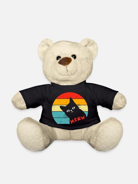 Retro Schwarze Katze 3 - Teddy - Schwarz