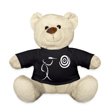 Joueur de fléchettes minimaliste avec fléchette et fléchette - Nounours - noir - Devant