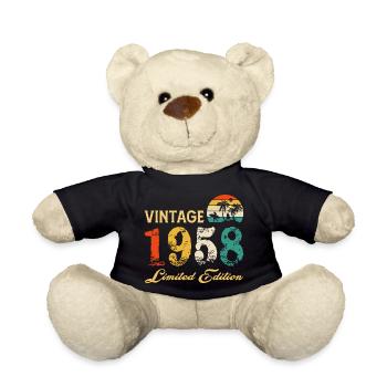 Vintage 1958 Limited Edition Made In 1958 Birthday - Teddy Bear - black - Front