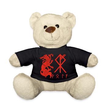 Roter Wolf Fenrir - Teddy - Schwarz - Vorne