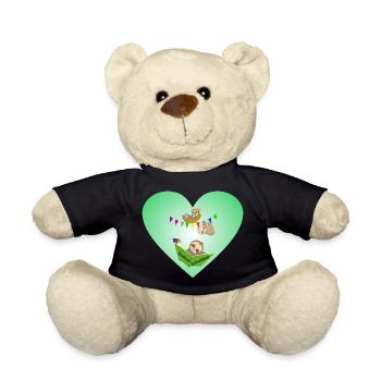 Schulkind Herz süsse Faultiere - Teddy - Schwarz - Vorne