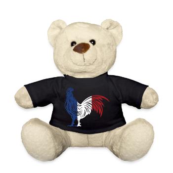 Flagge von Frankreich - Flagge Frankreich - Wurzeln - Teddy - Schwarz - Vorne