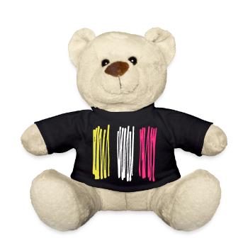 3 Stripes - Flag / Tricolore VECTOR - Teddy Bear - black - Front