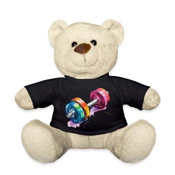 Hanteln in Regenbogenfarben - Teddy - Schwarz - Vorne