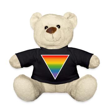 Regenbogen LGBTQIA triangle white - Teddy - Schwarz - Vorne