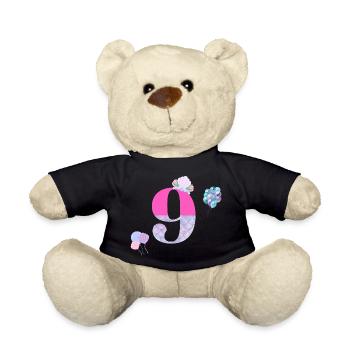 9. Geburtstag Meerjungfrau - Teddy - Schwarz - Vorne