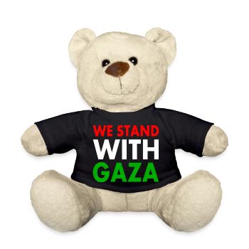 We stand with gaza - Teddy Bear - black - Front