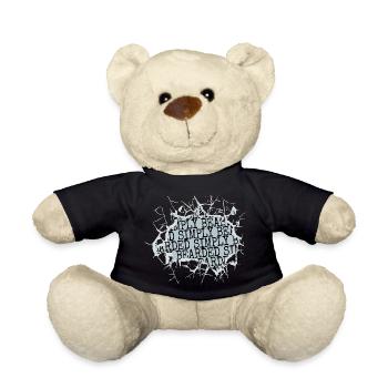 beard fear harden james the bearded collie - Teddy Bear - black - Front