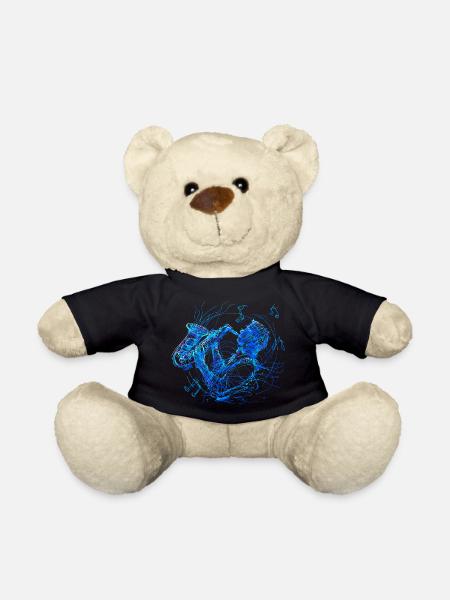 SAXOPHON, SAXOPHONIST RETRO LINE SAXOPHON T-SHIRT - Teddy - Schwarz