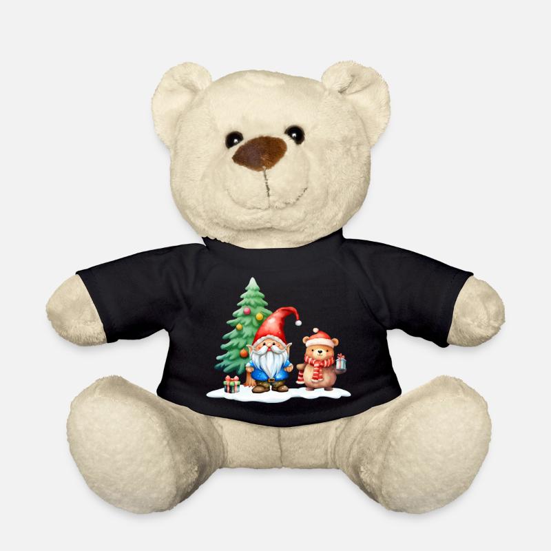 Wichtel Mats mit seinem Teddy - Teddy - Schwarz