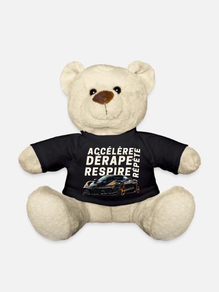 Voiture sport et lettres dynamiques - Nounours - noir