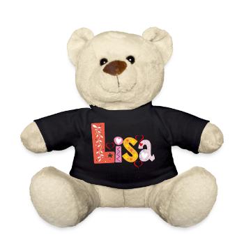 Personalisierter Lisa-Name - Teddy - Schwarz - Vorne