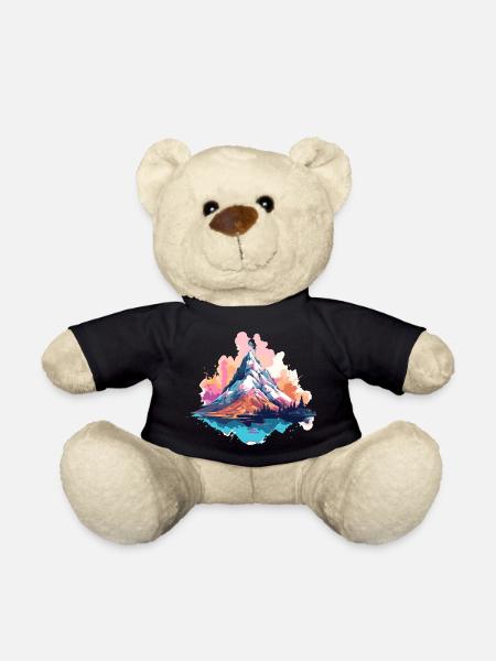 Berg und Tal T-Shirt Wandern Alpen - Teddy - Schwarz