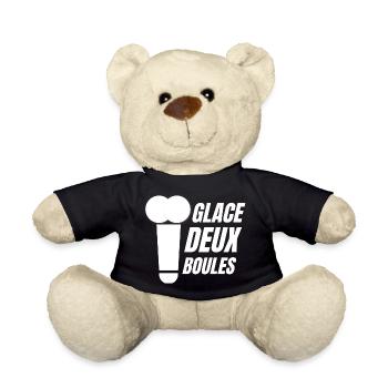 glace deux boules, crème glacée, glace humour - Nounours - noir - Devant