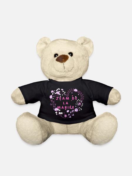team de la mariée coeur floral - Nounours - noir