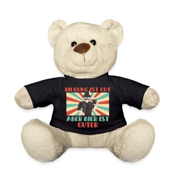 Education is good - but beer is good :-) - Teddy Bear - black - Front