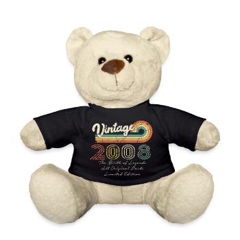 Awesome Since 2008 Anniversary 2008 Vintage 200 - Teddy Bear - black - Front