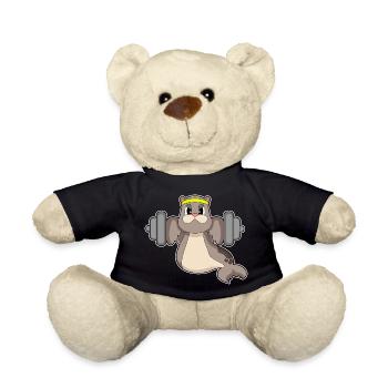 Seal Bodybuilder Barbell Bodybuilding - Teddy Bear - black - Front
