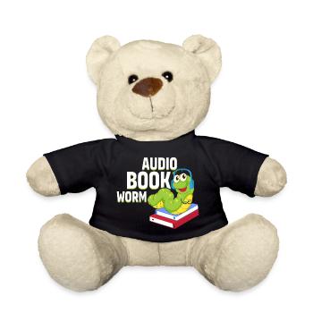 Binge-Listening Beauty: Audiobook Worm - Teddy Bear - black - Front